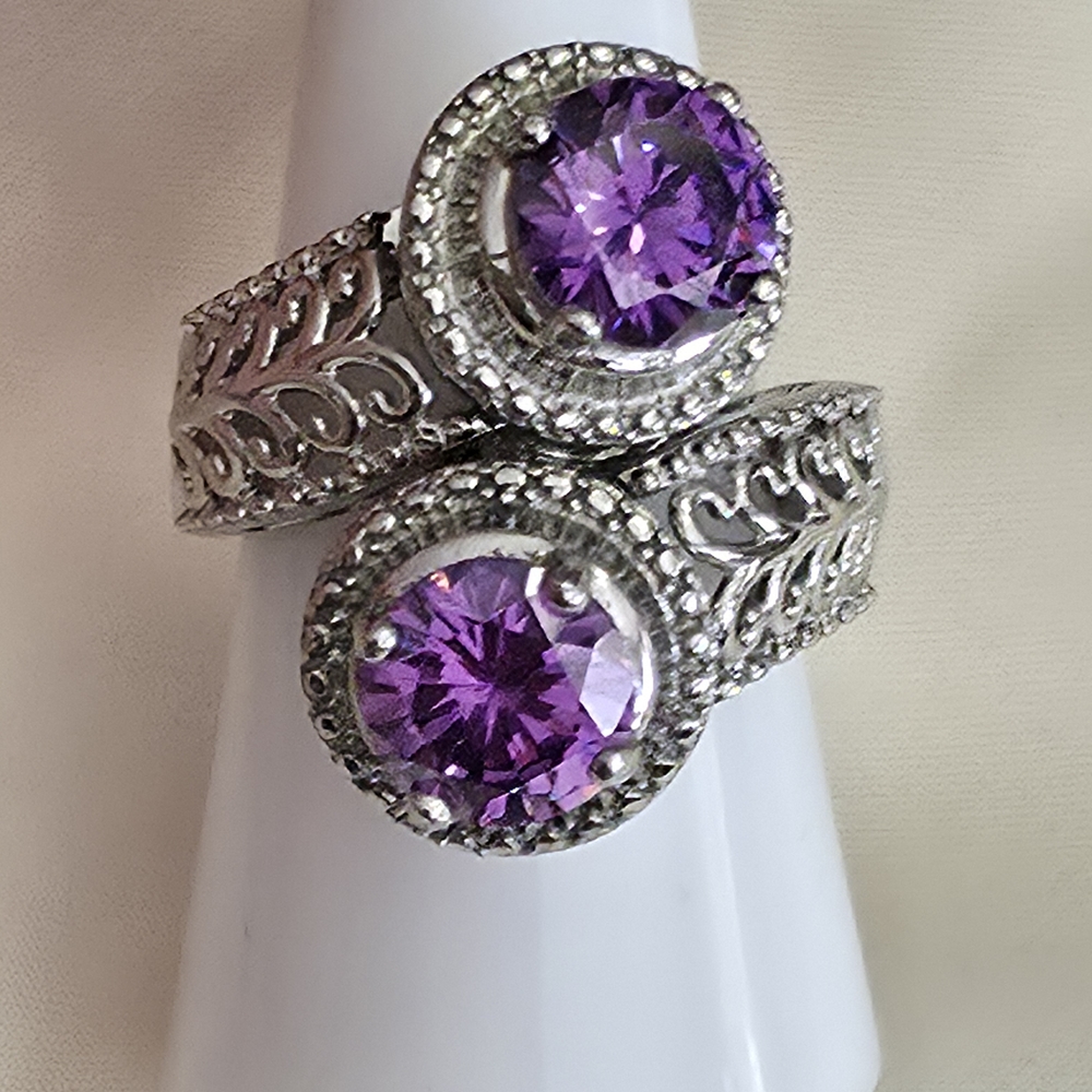 Multi Gemstone Interchangeable Stainless Steel Ri… - image 1